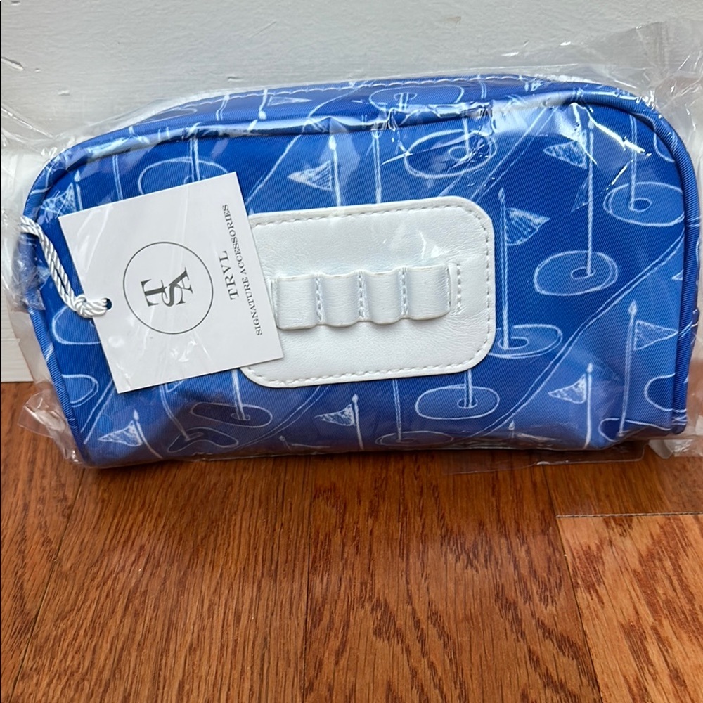 Blue and White Golf Themed Pouch
